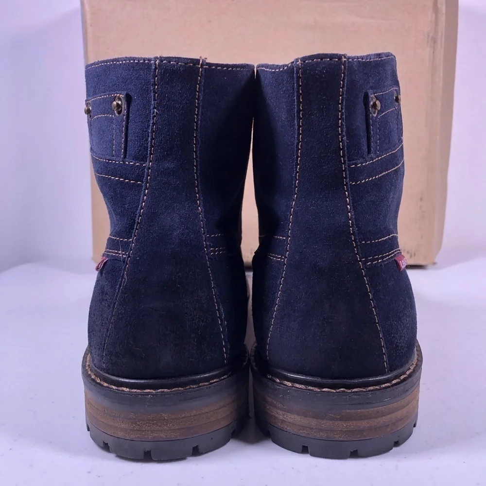 LEVI’S Sheffield Suede Navy Leather Work Boots - Picture 10 of 10